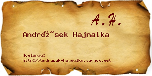 Andrásek Hajnalka névjegykártya