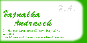 hajnalka andrasek business card